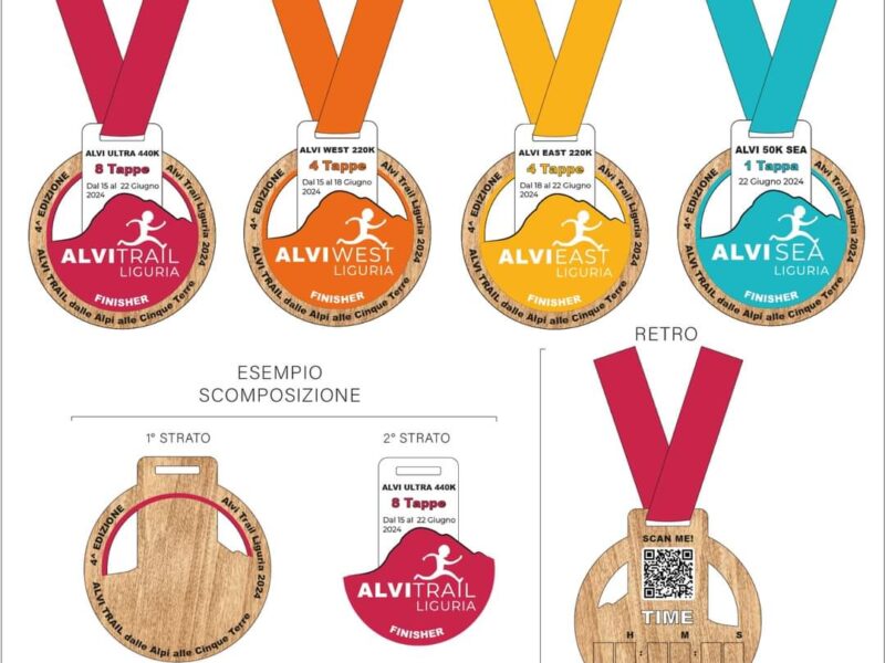 ALVI TRAIL LIGURIA: 8 TAPPE, DAL 15 AL 22 GIUGNO!!!! LA PRESENTAZIONE DELLE BELLISSIME MEDAGLIE FINISHER!!!