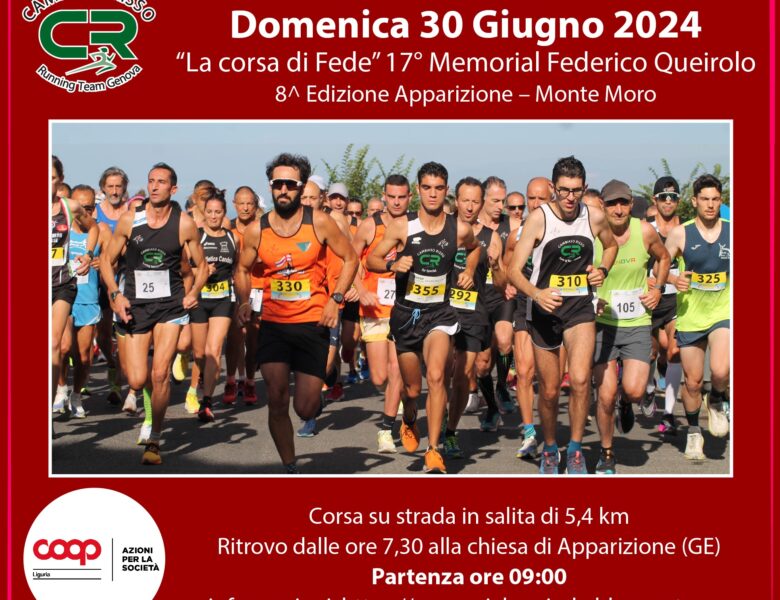 DOMENICA 30 GIUGNO LA XVII^”CORSA DI FEDE” DA APPARIZIONE AL MONTE MORO!!!